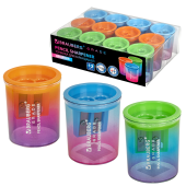 Точилка для классических и утолщенных карандашей BRAUBERG "Grade", 2 отверстия, с контейнером, 271998 за 64 ₽. Точилки ручные.  Доставка по РФ. Без переплат!