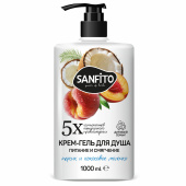 Гель для душа 1л, SANFITO "Персик и молочко", питание и смягчение, 25464 за 214 ₽. Гели для душа.  Доставка по РФ. Без переплат!
