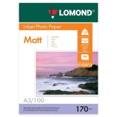 Фотобумага матовая БОЛЬШОГО ФОРМАТА, A3, 170 г/м2, двусторонняя, 100 листов, LOMOND, 0102012 за 3&nbsp;311 ₽. Фотобумага.  Доставка по РФ. Без переплат!