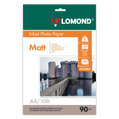 Фотобумага матовая, A4, 90 г/м2, односторонняя, 100 листов, LOMOND, 0102001 за 800 ₽. Фотобумага.  Доставка по РФ. Без переплат!