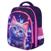 Ранец BRAUBERG KIDS STANDARD, 2 отделения, Curious cat, 36х28х14 см, 273145 за 3 330 ₽. Ранцы для начальной школы.  Доставка по РФ. Без переплат!