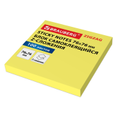 Блок самоклеящийся (стикеры) Z-сложения, BRAUBERG ZigZag, 76х76 мм, 100 л., желтый, для диспенсера, 116681 за 52 ₽. Блоки самоклеящиеся.  Доставка по РФ. Без переплат!