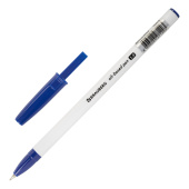 Ручка шариковая масляная BRAUBERG Stick Medium, СИНЯЯ, узел 1 мм, линия письма 0,5 мм, 143419 за 14 ₽. Ручки шариковые неавтоматические.  Доставка по РФ. Без переплат!
