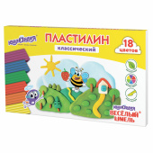 Пластилин классический ЮНЛАНДИЯ "ВЕСЁЛЫЙ ШМЕЛЬ", 18 цветов, 360 грамм, стек, ВЫСШЕЕ КАЧЕСТВО, 106432 за 166 ₽. Пластилин.  Доставка по РФ. Без переплат!