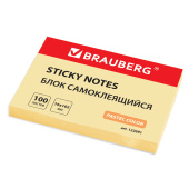 Блок самоклеящийся (стикеры) BRAUBERG, ПАСТЕЛЬНЫЙ, 76х102 мм, 100 листов, желтый, 122691 за 64 ₽. Блоки самоклеящиеся.  Доставка по РФ. Без переплат!