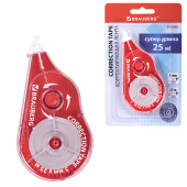 Корректирующая лента BRAUBERG MAXI PLUS, 5 мм х 25 м, механизм перемотки, корпус красный, блистер, 272501 за 135 ₽. Корректирующие ленты.  Доставка по РФ. Без переплат!