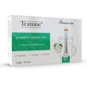 Чай TEATONE зеленый с ароматом жасмина, 100 стиков по 1,8 г, 1242 за 1 333 ₽. Чай пакетированный. Доставка по РФ. Без переплат!