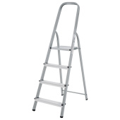 Стремянка сталь / алюминий 4 ступени, высота площадки 0,81м, дуга 0,6м, площадка 26х26см, до 150кг, вес 5,2кг НОВАЯ ВЫСОТА, 1130104 за 3 760 ₽. Лестницы и стремянки.  Доставка по РФ. Без переплат!