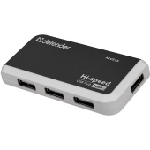 Хаб USB 2.0, 4 порта, порт для питания, черный, DEFENDER QUADRO INFIX, 83504 за 655 ₽. Хабы (разветвители) USB.  Доставка по РФ. Без переплат!