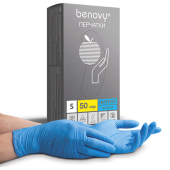Перчатки нитриловые смотровые 50 пар (100 штук), размер 6-7, S (малый), голубые BENOVY Nitrile Chlorinated за 461 ₽. Перчатки медицинские.  Доставка по РФ. Без переплат!