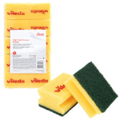 Губки VILEDA PROFESSIONAL профильные "Средняя жесткость" КОМПЛЕКТ 10 шт., желтые, ЗЕЛЕНЫЙ абразив, 9,5х7х4,5 см, 125604 за 1&nbsp;167 ₽. Губки хозяйственные.  Доставка по РФ. Без переплат!