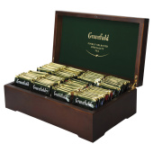 Чай GREENFIELD ассорти 8 вкусов в деревянной шкатулке, НАБОР 96 пакетиков, 0463-10 за 3&nbsp;865 ₽. Чайные подарочные наборы.  Доставка по РФ. Без переплат!