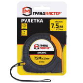 Рулетка измерительная 7,5 м х 25 мм, обрезиненный корпус, с фиксатором, ГРАНДМАСТЕР Original, 671346 за 182 ₽. Рулетки.  Доставка по РФ. Без переплат!