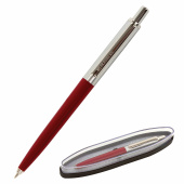 Ручка подарочная шариковая BRAUBERG Soprano, СИНЯЯ, корпус серебристый с бордовым, 0,5мм, 143485 за 224 ₽. Ручки бизнес-класса.  Доставка по РФ. Без переплат!