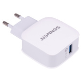 Зарядное устройство быстрое сетевое (220 В) SONNEN, USB QC 3.0 18 Вт, 3 А, белое, 455506 за 488 ₽. Зарядные устройства для портативной электроники.  Доставка по РФ. Без переплат!