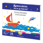 Пластилин классический BRAUBERG "АКАДЕМИЯ", 10 цветов, 200 г, со стеком, картонная упаковка, 103255 за 92 ₽. Пластилин.  Доставка по РФ. Без переплат!