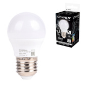 Лампа светодиодная SONNEN EXTRA, 7 (60) Вт, E27, шар, нейтральный белый, 30000 ч, LED G45-7W-4000-Е27, 457912 за 61 ₽. Лампы светодиодные.  Доставка по РФ. Без переплат!