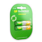 Батарейки аккумуляторные GP ReEnergy Ni-Mh пальчиковые КОМПЛЕКТ 2 шт., AA (HR6), 1300 mAh, 130AAHCRGY, 130AAHCRGY-2CRC за 508 ₽. Аккумуляторные батарейки.  Доставка по РФ. Без переплат!