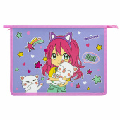 Папка для тетрадей ЮНЛАНДИЯ А4, 1 отделение, пластик, на молнии, "Anime hugs", 272138 за 166 ₽. Папки для тетрадей и уроков труда.  Доставка по РФ. Без переплат!