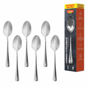 Ложки столовые 20 см, STANDARD, КОМПЛЕКТ 6 шт., полированная нержавеющая сталь, серебристые, DASWERK (ДАСВЕРК), 609077 за 453 ₽. Ложки.  Доставка по РФ. Без переплат!