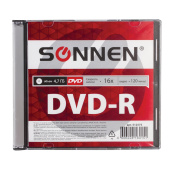 Диск DVD-R SONNEN, 4,7 Gb, 16x, Slim Case (1 штука), 512575 за 87 ₽. Диски CD, DVD, BD (Blu-ray).  Доставка по РФ. Без переплат!