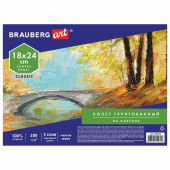 Холст на картоне BRAUBERG ART CLASSIC, 18х24 см, грунтованный, 100% хлопок, мелкое зерно, 190619 за 53 ₽. Холсты на картоне.  Доставка по РФ. Без переплат!