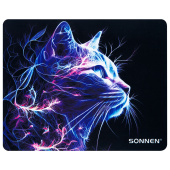 Коврик для мыши SONNEN "NEON CAT" резина + ткань, 250х200х2 мм, 513956 за 97 ₽. Коврики для мыши.  Доставка по РФ. Без переплат!