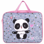 Папка на молнии с ручками BRAUBERG А4, 1 отделение, полиэстер, 80 мм, "Funny panda", 271127 за 364 ₽. Папки-сумки с ручками.  Доставка по РФ. Без переплат!