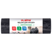 Мешки для мусора 360 л, черные, в рулоне 5 штук, сверхпрочные, ПВД 80 мкм, 120x160 см, LAIMA, 702688 за 382 ₽. Мешки для мусора универсальные.  Доставка по РФ. Без переплат!