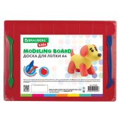 Доска для лепки А4, 280х200 мм, BRAUBERG KIDS, красная, 7 отделений для пластилина, 2 стека, 274257 за 91 ₽. Доски, стеки и формочки для лепки.  Доставка по РФ. Без переплат!