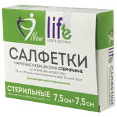Салфетка марлевая стерильная NEW LIFE КОМПЛЕКТ 10 шт., 12 слоев, 7,5х7,5 см, плотность 36 (±2) г/м2, 153974 за 119 ₽. Марля и салфетки марлевые.  Доставка по РФ. Без переплат!