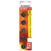 Батарейки литиевые SONNEN Lithium CR2032 "таблетки, дисковые, кнопочные" КОМПЛЕКТ 5 шт., блистер, 455504 за 72 ₽. Батарейки.  Доставка по РФ. Без переплат!