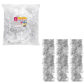 Мишура КОМПЛЕКТ 3 штуки, диаметр 100 мм, длина 2 м, серебристая, 592221 за 230 ₽. Мишура, дождик, гирлянды.  Доставка по РФ. Без переплат!