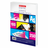 Бумага для цветной лазерной печати А4, ПЛОТНАЯ 100 г/м2, 250 л., BRAUBERG DIGITAL, 145% (CIE), 115377 за 589 ₽. Бумага для цветной лазерной печати.  Доставка по РФ. Без переплат!