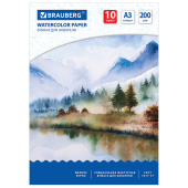 Бумага для акварели БОЛЬШАЯ А3, 10 л., 200 г/м2, 297х420 мм, BRAUBERG, "Весна", 111063 за 147 ₽. Альбомы и бумага для акварели и масла.  Доставка по РФ. Без переплат!