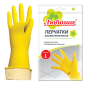 Перчатки МНОГОРАЗОВЫЕ латексные ЛЮБАША "ЭКОНОМ", хлопчатобумажное напыление, размер 8-9, L (большой), желтые, вес 32 г, 603785 за 72 ₽. Перчатки латексные и резиновые.  Доставка по РФ. Без переплат!