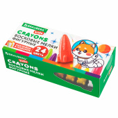 Восковые мелки фигурные BRAUBERG KIDS "РАКЕТА", НАБОР 24 цвета + НАКЛЕЙКИ В ПОДАРОК, 273083 за 302 ₽. Мелки восковые.  Доставка по РФ. Без переплат!