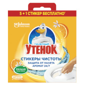 Освежитель/очиститель для унитаза/писсуара 6 шт. ТУАЛЕТНЫЙ УТЕНОК "Цитрус", стикер чистоты, 865029 за 289 ₽. Освежители для туалета.  Доставка по РФ. Без переплат!