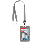 Бейдж вертикальный (85х54 мм), лента 45 см с карабином, СЛАЙДЕР, серый, BRAUBERG EXTRA, 238832 за 79 ₽. Бейджи.  Доставка по РФ. Без переплат!