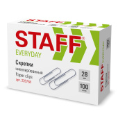 Скрепки STAFF "EVERYDAY", 28 мм, никелированные, 100 шт., в картонной коробке, 226758 за 31 ₽. Скрепки канцелярские.  Доставка по РФ. Без переплат!
