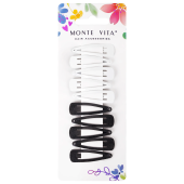 Заколки для волос НАБОР 10 шт., 4 см, клик-клак, глянцевый черный, перламутровый белый, MONTE VITA (МОНТЕ ВИТА), 457085 за 79 ₽. Заколки для волос.  Доставка по РФ. Без переплат!