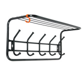 Вешалка настенная с полкой "ВСП6", 265х600х220 мм, 5 крючков, металл, черная, ВСП 6 Ч за 1&nbsp;134 ₽. Вешалки настенные.  Доставка по РФ. Без переплат!