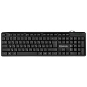 Клавиатура проводная DEFENDER Element HB-520, USB, 104 клавиши + 3 дополнительные клавиши, черная, 45522 за 493 ₽. Клавиатуры проводные.  Доставка по РФ. Без переплат!