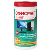 Салфетки для экранов всех типов и пластика ОФИСМАГ с ароматом "АБРИКОС", туба 100 шт., влажные, 511690 за 178 ₽. Чистящие салфетки для техники.  Доставка по РФ. Без переплат!