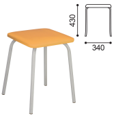 Табурет РС01-03, серебристый каркас, песочный кожзам, РС.01/03-523-05 за 1&nbsp;536 ₽. Стулья для столовых и кафе.  Доставка по РФ. Без переплат!