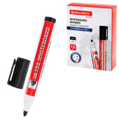 Маркер стираемый для белой доски ЧЕРНЫЙ, BRAUBERG "ULTRA WHITEBOARD MARKER", 3 мм, с клипом, 152634 за 50 ₽. Маркеры для досок.  Доставка по РФ. Без переплат!