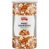 Орехи сушеные в банке "МИКС Движение", кешью, фундук, миндаль, арахис, 1 кг, NARMAK за 1 910 ₽. Орехи и сухофрукты.  Доставка по РФ. Без переплат!