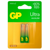 Батарейки КОМПЛЕКТ 2 шт., GP Ultra G-Tech, AAA (LR03, 24А), алкалиновые, мизинчиковые, 24AUA21-2CRSBC2 за 162 ₽. Батарейки.  Доставка по РФ. Без переплат!
