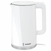 Чайник электрический с двойными стенками SONNEN KT-8718W, 1,7 л, 2200 Вт, белый, 454685 за 2 050 ₽. Чайники.  Доставка по РФ. Без переплат!