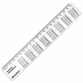Линейка пластиковая 20 см, BRAUBERG, справочная, таблица умножения, 210832 за 23 ₽. Линейки.  Доставка по РФ. Без переплат!